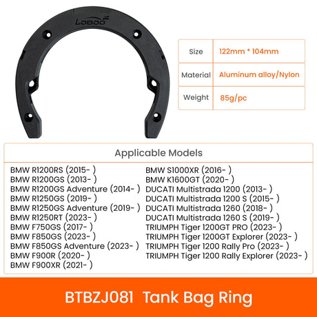 Anello borsa serbatoio: BMW - Ducati - TRIUMPH - Endurrad.it